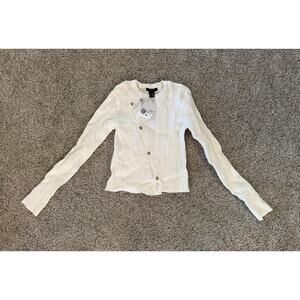 Forever 21 XS Off White Slim Fit Long Sleeve Shirt
